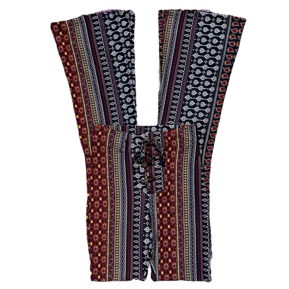 Bonded Janis Joplin Vintage Bohemian Paisley Wide Flare Drawstring Pants ✨🌸